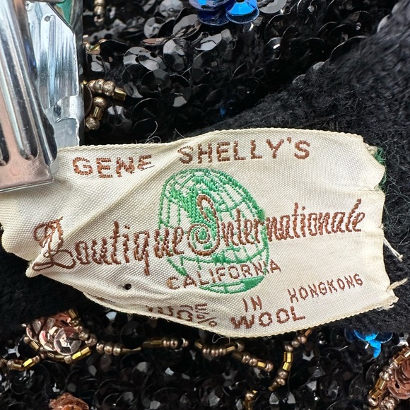 Vintage 50’s 60’sGene Shelly's Womens Sequin Dress 100% Wool Floral Pattern - Picture 8 of 10